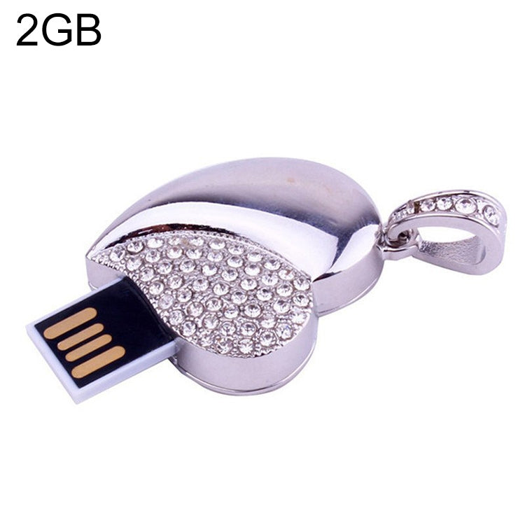 Silver Heart Shaped Diamond Jewelry USB Flash Disk, Special for Valentines Day Gifts (2GB) by buy2fix