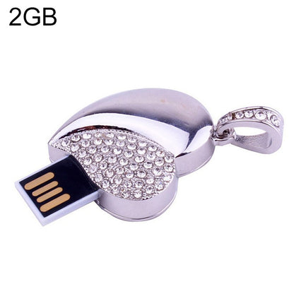 Silver Heart Shaped Diamond Jewelry USB Flash Disk, Special for Valentines Day Gifts (2GB) by buy2fix