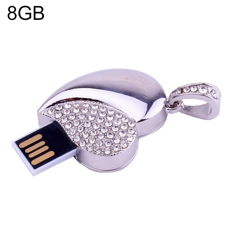 Silver Heart Shaped Diamond Jewelry USB Flash Disk, Special for Valentines Day Gifts (8GB) by buy2fix