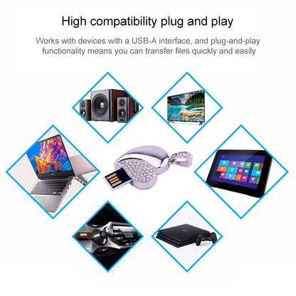 Silver Heart Shaped Diamond Jewelry USB Flash Disk, Special for Valentines Day Gifts (8GB) by buy2fix