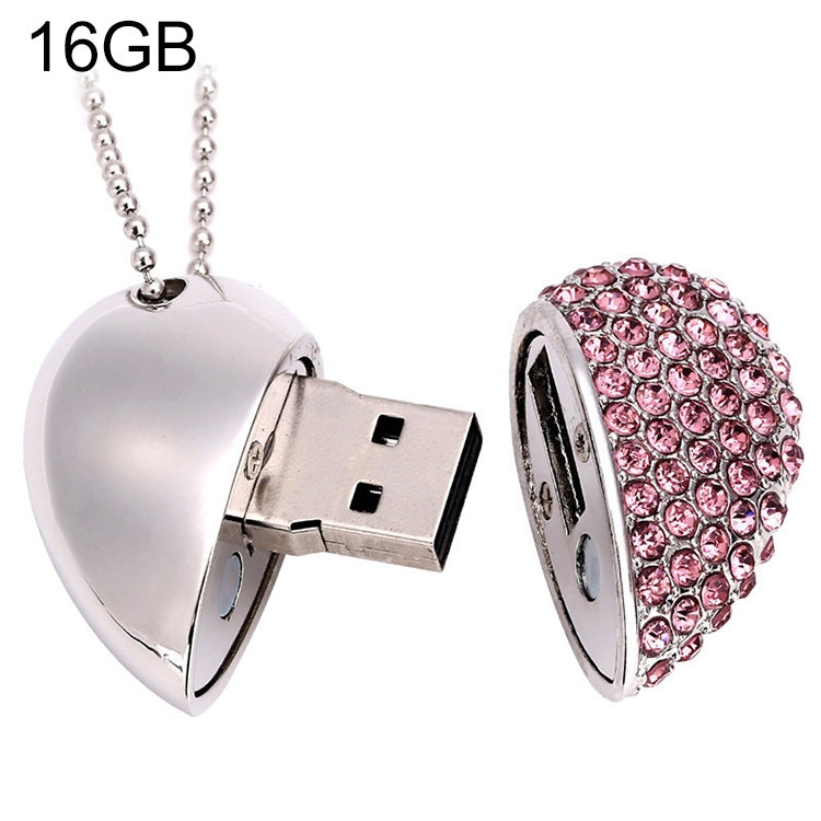 Heart Shaped Diamond Jewelry USB Flash Disk, Special for Valentines Day Gifts (16GB)(Pink) by buy2fix