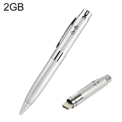 3 in 1 Laser Pen Style USB Flash Disk, Silver (2GB) by buy2fix