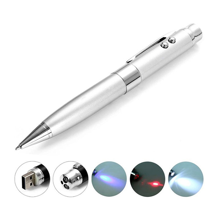 3 in 1 Laser Pen Style USB Flash Disk, Silver (4GB) by buy2fix