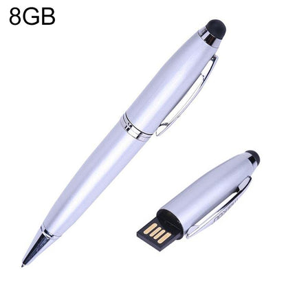 2 in 1 Pen Style USB Flash Disk, Silver (8GB) by buy2fix