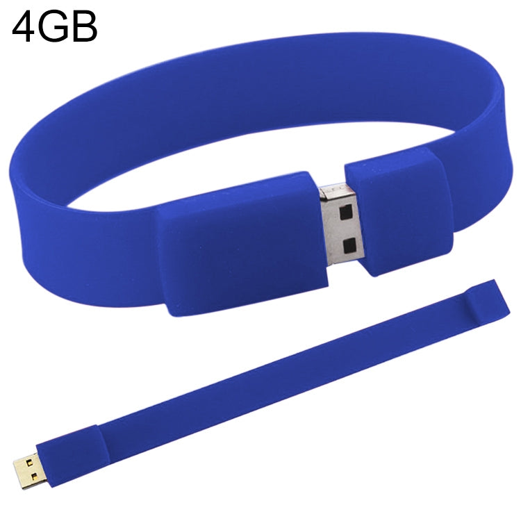 4GB Silicon Bracelets USB 2.0 Flash Disk(Dark Blue) by buy2fix