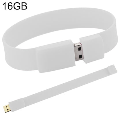 16GB Silicon Bracelets USB 2.0 Flash Disk(White) by buy2fix