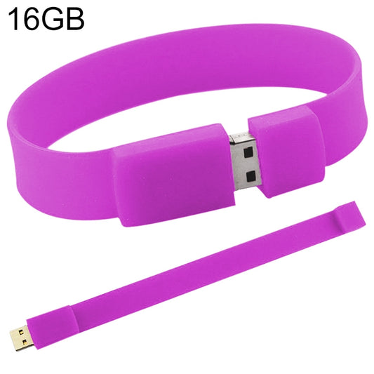 16GB Silicon Bracelets USB 2.0 Flash Disk(Purple) by buy2fix