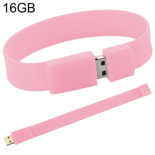 16GB Silicon Bracelets USB 2.0 Flash Disk(Pink) by buy2fix