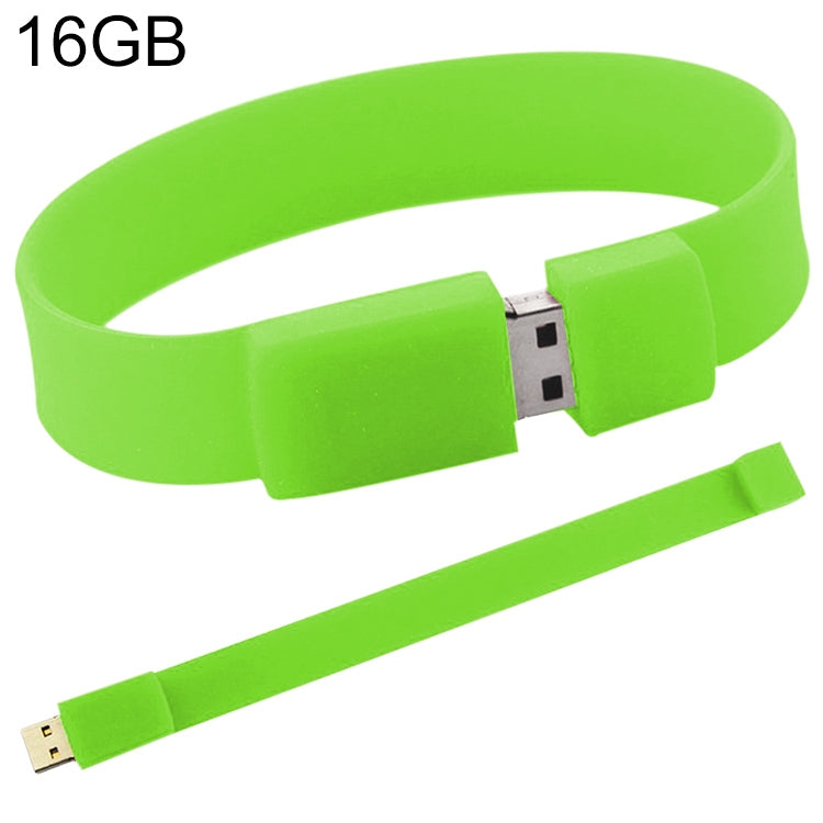 16GB Silicon Bracelets USB 2.0 Flash Disk(Green) by buy2fix
