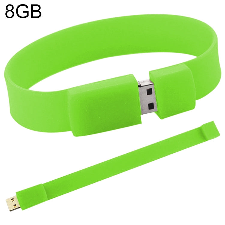 8GB Silicon Bracelets USB 2.0 Flash Disk(Green) by buy2fix