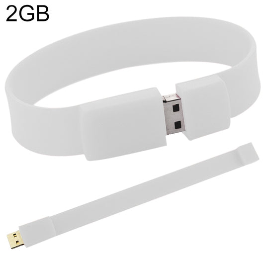 2GB Silicon Bracelets USB 2.0 Flash Disk(White) by buy2fix
