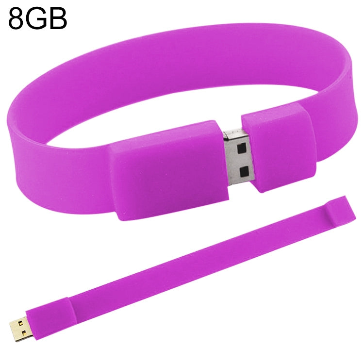 8GB Silicon Bracelets USB 2.0 Flash Disk(Purple) by buy2fix