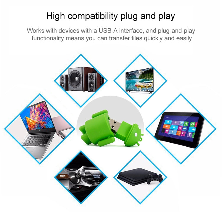 8GB Android Robot Style USB Flash Disk (Green) by buy2fix