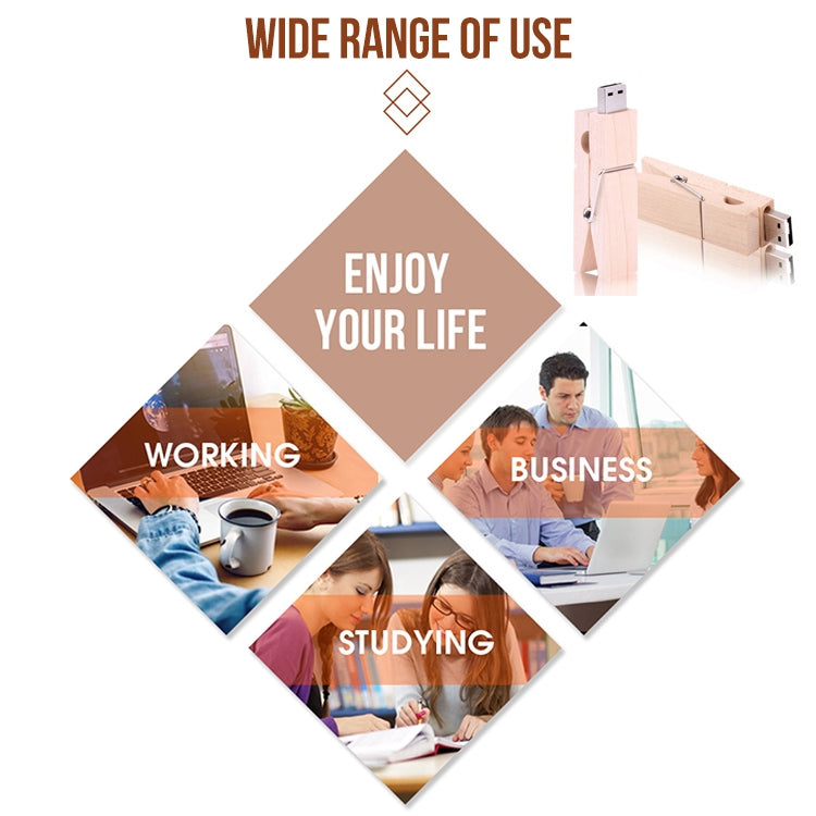 2 GB Wood Clip Style USB Flash Disk by buy2fix