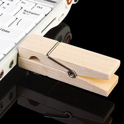 2 GB Wood Clip Style USB Flash Disk by buy2fix