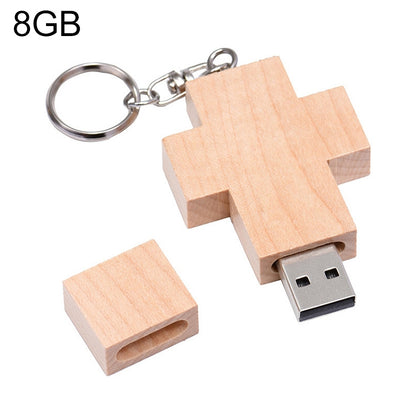 8 GB Wood Cross Style USB Flash Disk - USB Flash Drives by buy2fix | Online Shopping UK | buy2fix