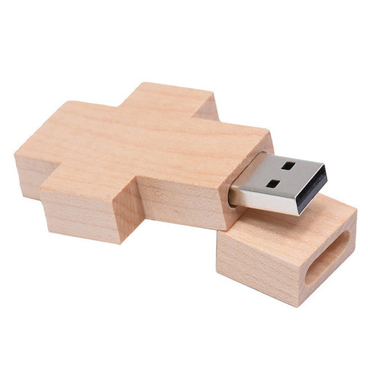8 GB Wood Cross Style USB Flash Disk - USB Flash Drives by buy2fix | Online Shopping UK | buy2fix