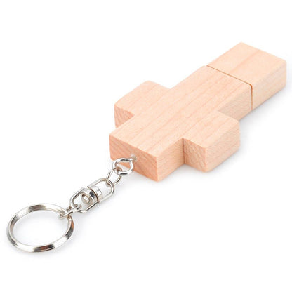 8 GB Wood Cross Style USB Flash Disk - USB Flash Drives by buy2fix | Online Shopping UK | buy2fix