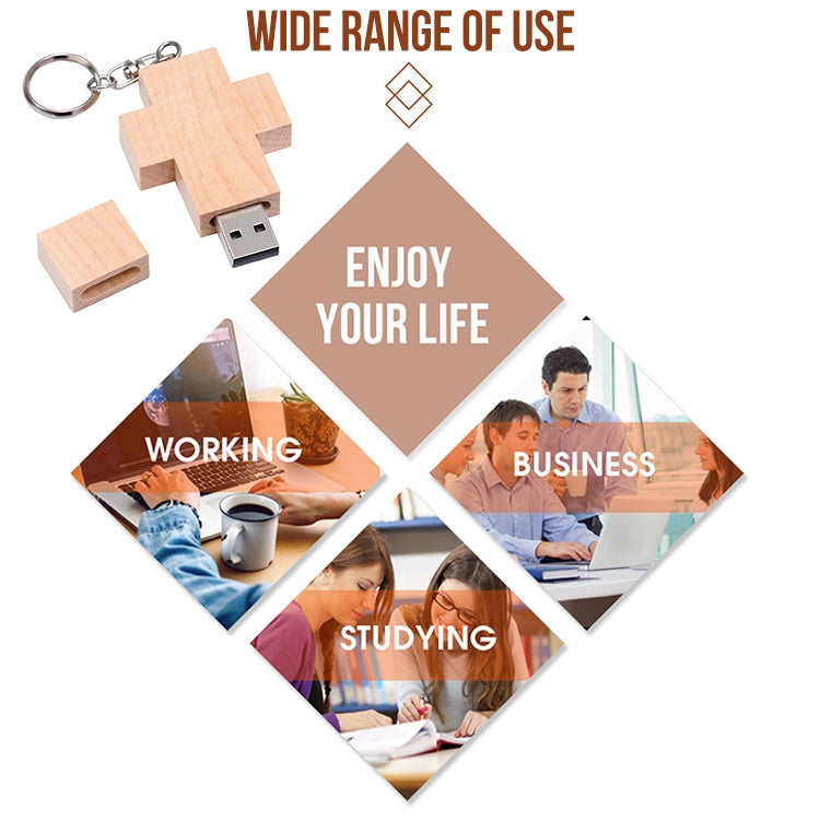 8 GB Wood Cross Style USB Flash Disk - USB Flash Drives by buy2fix | Online Shopping UK | buy2fix