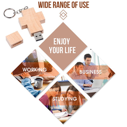 8 GB Wood Cross Style USB Flash Disk - USB Flash Drives by buy2fix | Online Shopping UK | buy2fix