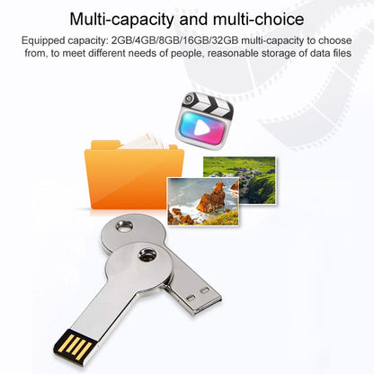 Silver Metal Key Style USB 2.0 Flash Disk (32GB)(Silver)(Silver) by buy2fix