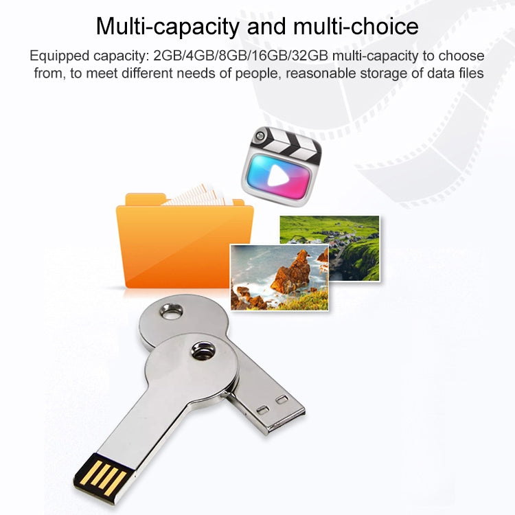 Silver Metal Key Style USB 2.0 Flash Disk (16GB)(Silver)(Silver) by buy2fix