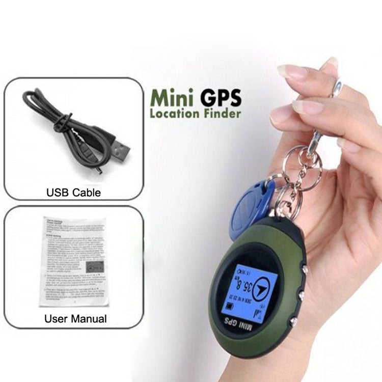 Keychain Handheld Mini GPS Navigation USB Rechargeable Location Finder Tracker for Outdoor Travel(Green) by buy2fix