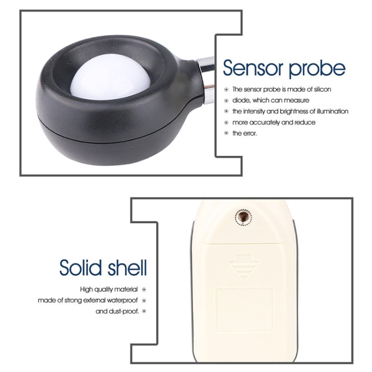 BENETECH Digital Light Lux Meter for Factory / School / House Various Occasion, Range: 0-200,000 Lux (GM1010)(White) - Light & Sound Meter by buy2fix | Online Shopping UK | buy2fix