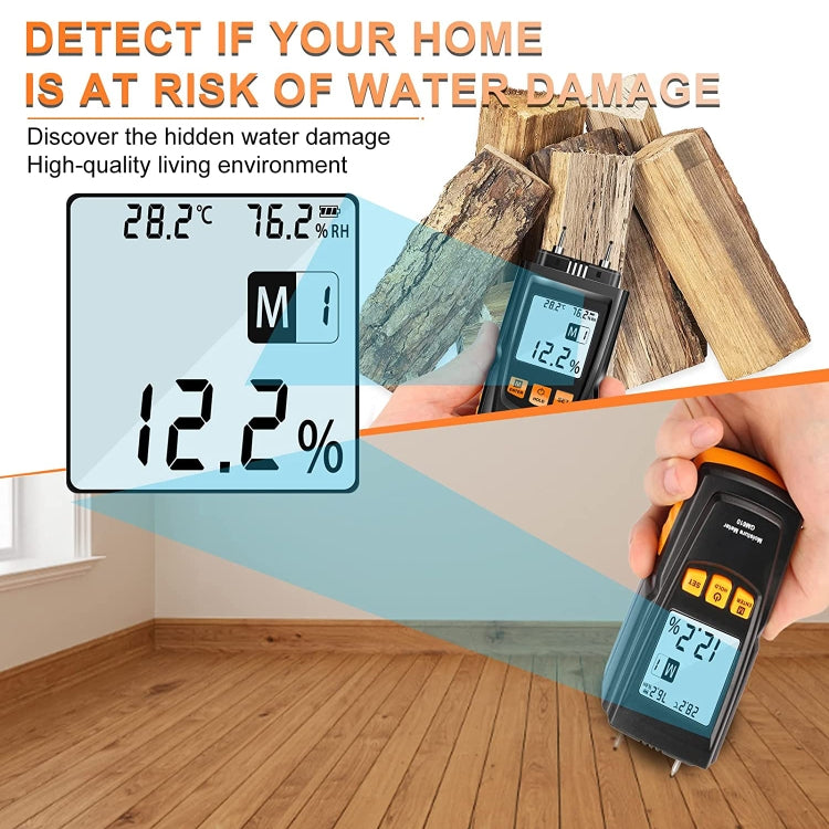 GM610 Digital Wood Moisture Meter(Black) - PH & Moisture Meter by buy2fix | Online Shopping UK | buy2fix