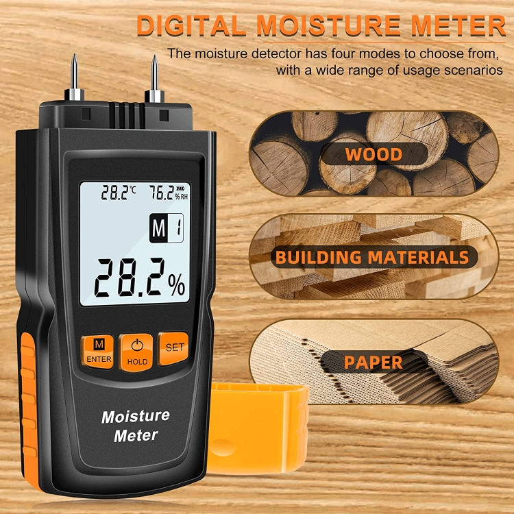 GM610 Digital Wood Moisture Meter(Black) - PH & Moisture Meter by buy2fix | Online Shopping UK | buy2fix