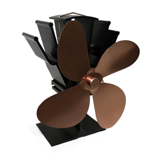 YL603 Eco-friendly Aluminum Alloy Heat Powered Stove Fan with 4 Blades for Wood / Gas / Pellet Stoves (Bronze) by buy2fix