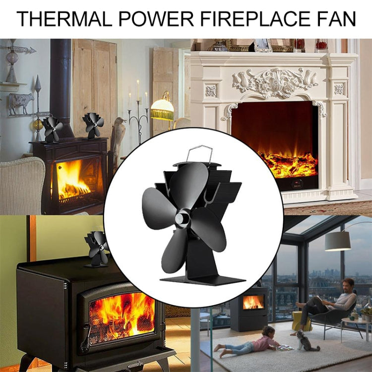 YL603 Eco-friendly Aluminum Alloy Heat Powered Stove Fan with 4 Blades for Wood / Gas / Pellet Stoves (Gold) by buy2fix