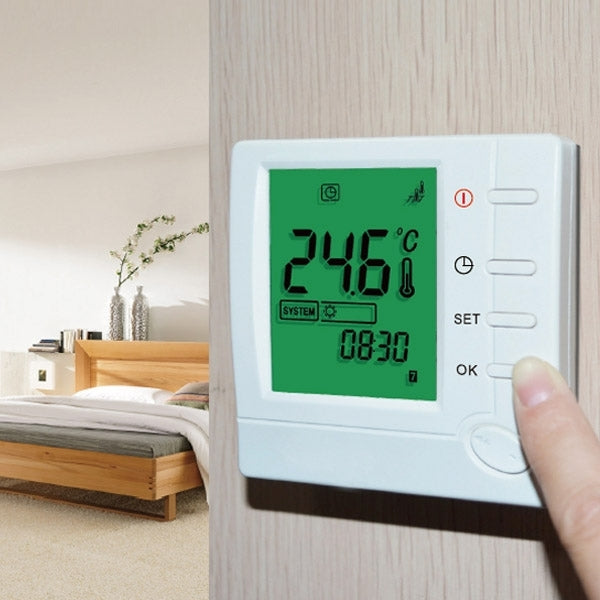Electric Floor Heating System LCD Display Programmable Room Thermostat(Black) - Thermostat & Thermometer by buy2fix | Online Shopping UK | buy2fix