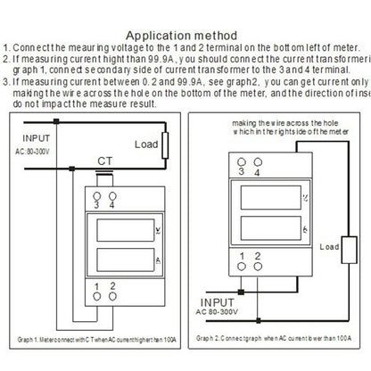 D52-2042 0.5 inch LED Digit Display Voltmeter Ammeter 2 in 1 - Current & Voltage Tester by buy2fix | Online Shopping UK | buy2fix