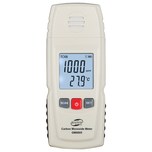 BENETECH GM8805 LCD Display Handheld Carbon Monoxide CO Monitor Detector Meter Tester, Measure Range: 0-1000ppm(White) - Gas Monitor by BENETECH | Online Shopping UK | buy2fix