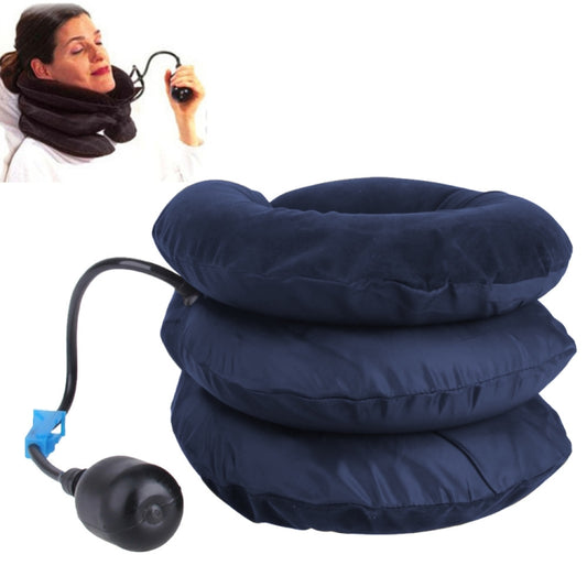 Inflatable Air Cervical Neck Traction Device Soft Head Back Shoulder Neck Ache Massager Headache Pain Relief Relaxation Brace(Dark Blue) - Massage & Relaxation by buy2fix | Online Shopping UK | buy2fix