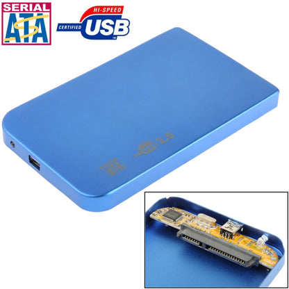 2.5 inch SATA HDD External Case, Size: 126mm x 75mm x 13mm (Blue) by buy2fix
