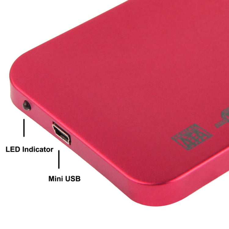2.5 inch SATA HDD External Case, Size: 126mm x 75mm x 13mm (Red) by buy2fix