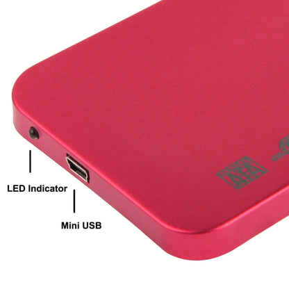 2.5 inch SATA HDD External Case, Size: 126mm x 75mm x 13mm (Red) by buy2fix