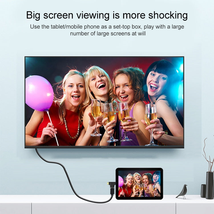 3 in 1 HDMI Female to Mini HDMI Male + Micro HDMI Male Adapter(Black) by buy2fix