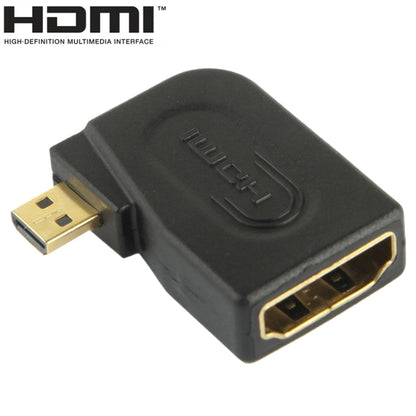 Gold Plated Micro HDMI Male to HDMI 19 Pin Female Adaptor with 90 Degree Angle(Black) by buy2fix