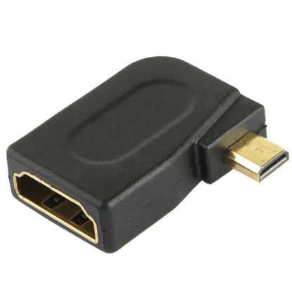 Gold Plated Micro HDMI Male to HDMI 19 Pin Female Adaptor with 90 Degree Angle(Black) by buy2fix