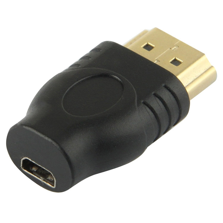 Gold Plated HDMI 19 Pin Male to Micro HDMI Female Adapter(Black) - Adapter by buy2fix | Online Shopping UK | buy2fix