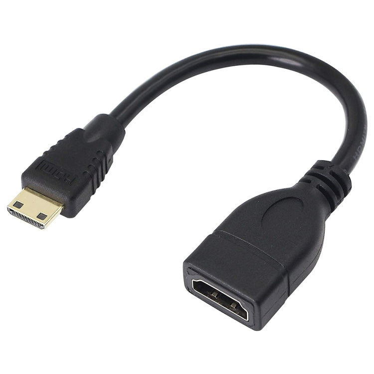 17cm Gold Plated Mini HDMI Male to HDMI 19 Pin Female Cable(Black) by buy2fix