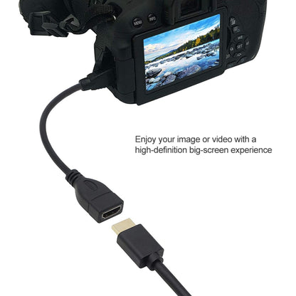 17cm Gold Plated Mini HDMI Male to HDMI 19 Pin Female Cable(Black) by buy2fix