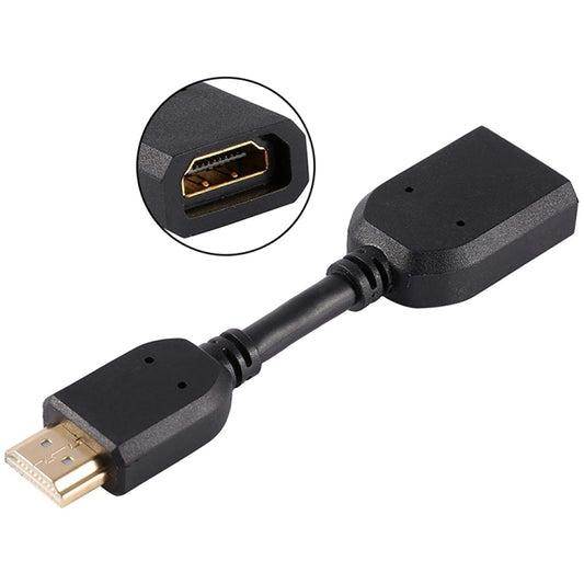 10cm HDMI 19 Pin Male to HDMI 19 Pin Female (AM-AF) Connector Adapter Cable(Black) by buy2fix