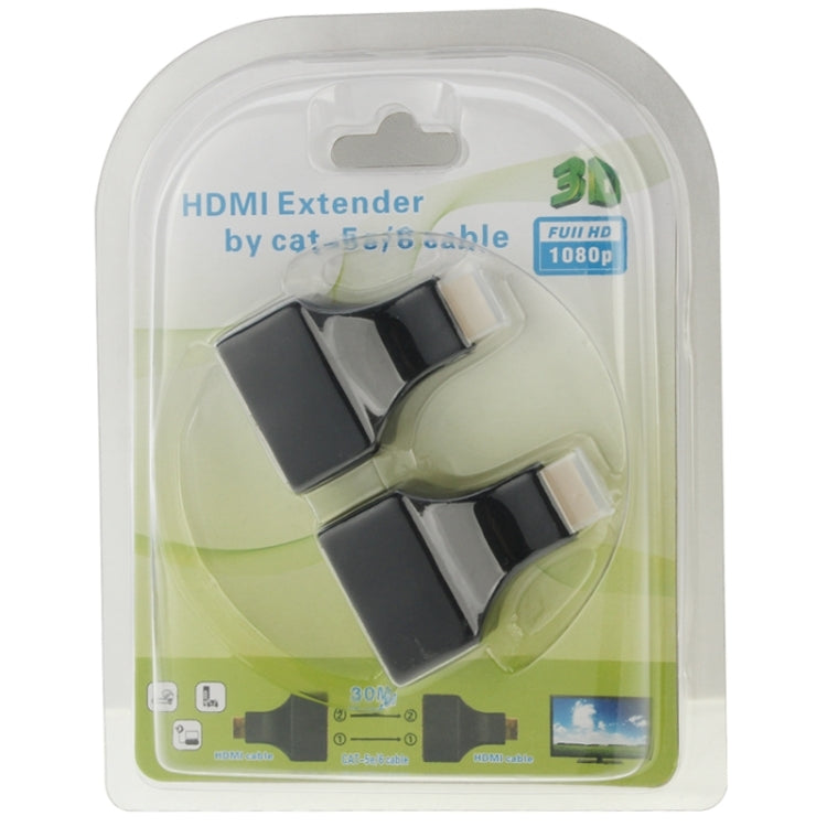 30m HDMI to Dual Port RJ45 Network Cable Extender Over by Cat 5e/6 3D HDTV Up - Amplifier by buy2fix | Online Shopping UK | buy2fix
