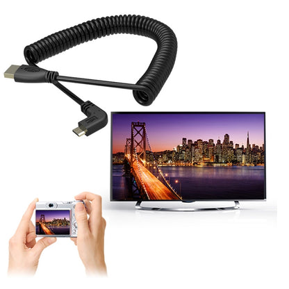 1.4 Version Gold Plated Mini HDMI Male to HDMI Male Coiled Cable, Support 3D / Ethernet, Length: 0.6m-2m - Cable by buy2fix | Online Shopping UK | buy2fix