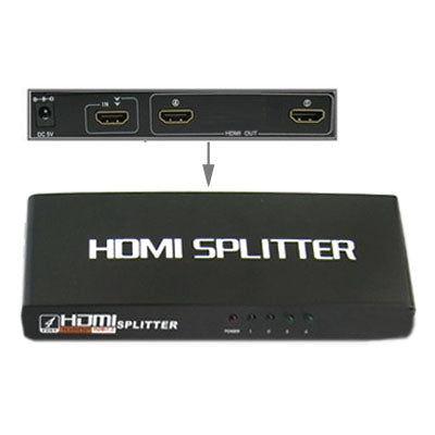 2 Ports 1080P HDMI Splitter, 1.3 Version, Support HD TV / Xbox 360 / PS3 etc(Black) by buy2fix