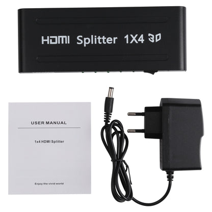 1080P 1x4 HDMI Splitter, 1.4 Version, EU Plug(Black) by buy2fix